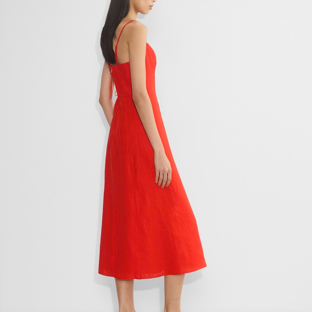 NWT Aritzia Barrafina Linen Dress in Poppy Red 10 - Picture 5 of 8